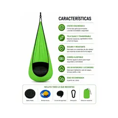 GENERICO - Silla Colgante Columpio Sensorial Hamacas Interior Y Exterior Color Verde