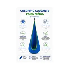 GENERICO - Silla Colgante Columpio Sensorial Hamacas Interior Y Exterior Color Azul