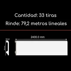 CNP - Guardapolvo Haya 75 x 15mm x 2.4mt FN-1 Tipo PVC Caja 33 unidades