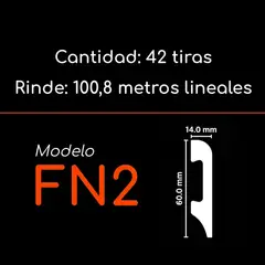 CNP - Guardapolvo Gris Ceniza 60 x 14mm x 2.4mt FN-2 Tipo PVC Caja 42 unidades