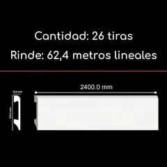 CNP - Guardapolvo Blanco 100 x 15mm x 2.4mt FN-3 Tipo PVC Caja 26 unidades