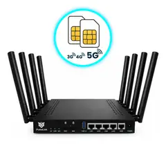 GENERICO - Router 5G PumaLink PL25G2S300 Dual SIM WiFi Alta Cobertura 8 Antenas LAN WAN USB