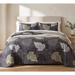 GENERICO - Cubrecama Quilt Verano 2 Plazas - Savannah Gris KFL583