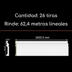 CNP - Guardapolvo Blanco 80 x 15mm x 2.4mt FN-5 Tipo PVC Caja 26 unidades