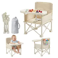 ANIKIDS - Silla de Comer Portátil Plegable Infantil con Bandeja