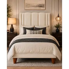 GENERICO - Cama Plaza y Media Crudo Milano+ Colchon Mery Desing