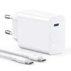 1 HORA - 1Hora GAR165 Cargador Tipo C 30W Super Carga Rápida Universal Blanco con Cable