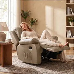 HOMER OUTDOOR - Berger comodo sillon reclinable masaje y calefacción hecho en cuero pu