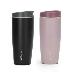 LHOTSE - Vaso Mug Térmico Agua Café 2X Termicup 590 ml Black + Pink