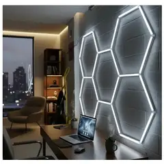 GENER - Luz de techo Led Hexagonal para Barberia taller 5 Hexagonos