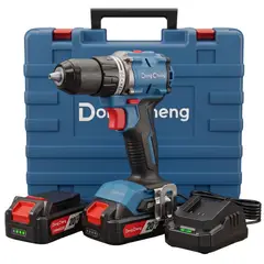 DONGCHENG - Taladro Percutor Inalámbrico 60Nm Con 2 Baterías 4 Ah
