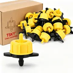 TSKY CHILE SHOPPING - Pack 100 Goteros Autocompensados 2 L/h Boton Para Riego Tecnificado Huerto Invernadero
