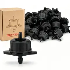 TSKY CHILE SHOPPING - Pack 100 Goteros Autocompensados 4 L/h Boton Para Riego Tecnificado Huerto Invernadero