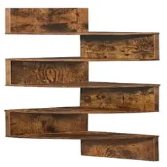 GENERICO - Estante Esquinero Zigzag Industrial De Madera Marrón