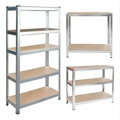 GENERICO - Estante Metalico 180x90x40cm Organizador Plateado De 5 Niveles Facil Ensamblado Color GRIS.