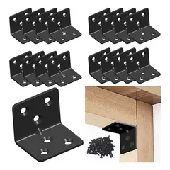 GENERICO - 50pcs Soportes De Esquina Acero Inoxidable Soportes De Angulo Para Muebles Madera