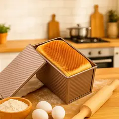 VIDA BUENAS - Molde para Hornear Pan Antiadherente con Tapa 21 x 11 x 11.5 cm