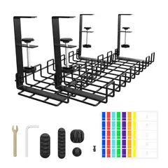 KOKILA - Organizador Cables Escritorio Bandeja Canaleta Cables 2 Uds