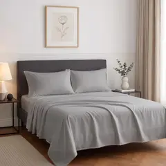 ROSEWOOD - Sabanas 100% Algodon 500 Hilos Premium - Gris - Queen