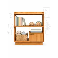 GENERICO - Aparador Buffet Nórdico 2 Puertas Mueble Organizador Comedor Madera Clara 80x38x85cm
