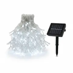 GENERICO - Cascada Luces Led Solar 120 Luces 6m Blanco Árbol Rama