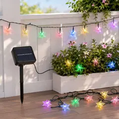 DOPA - Guirnalda Solar 4 Metros 20 Led Estrellas Multicolor Jardin