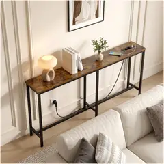 HOMER DESIGN - Mesa Lateral Con Enchufe Solenne Para Sofá Y Carga Usb