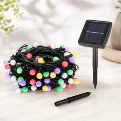 DOPA - Guirnalda Solar 20 Led Esfera Multicolor Tipo Globo Jardin