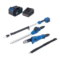 SCHEPPACH - Cortasetos y podadora de altura telescópica 2 en 1 C-PHTS410-X 20V - Kit batería 4Ah y cargador