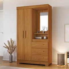 HOME MOBILI - Closet Hilaria 2 Puertas Café con Espejo