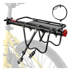 GENERICO - Parrilla Trasera Para Bicicleta Con O Sin Freno De Disco Porta Alforjas