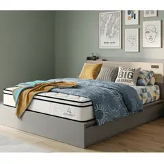AMABILE - Colchón Híbrido FABIO Resortes Pocket y Memory Foam 2 Plazas 150x190x25