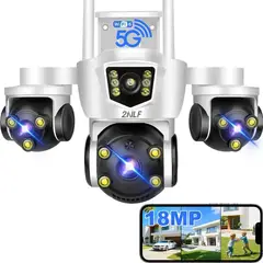 2NLF - 2nlf® Cámara De Seguridad Exterior Ip Wifi 360 Triple Lente