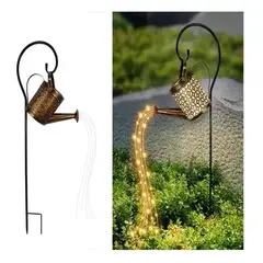 GENERICO - Pack X2 Regadera Cobre Luz Solar Jardín Led Luz Calida
