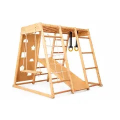 VIDA BUENAS - Centro De Juegos Infantil De Madera Con Tobogán Columpio Y Escalada De 6 Meses A 10 Años