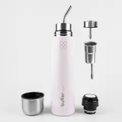 BUFFER FLASK - Termo Mate Autocebante Acero Inox 750ml Buffer Matero 2en1 - Rosa