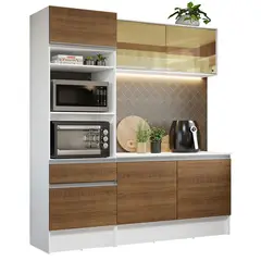 MADESA - Kit Muebles de Cocina Diamante 180 cm Blanco/Marrón 180x52x210 cm