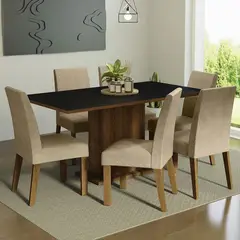 MADESA - Juego de Comedor Renata Marrón/Negro/Imperial 160x90x79 cm
