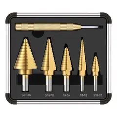 VIDA BUENAS - Set 6 Brocas Cónicas Hss Acero Rápido Titanio Metal
