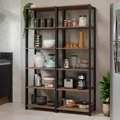 MADESA - Estante Multiuso 118 cm 10 Repisas Marrón/Negro 118x45x180 cm