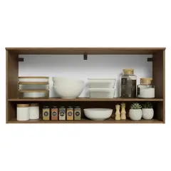 MADESA - Mueble Aéreo de Cocina Lille 120 cm 1 Puerta Basculante Marrón/Negro 105x29x50 cm