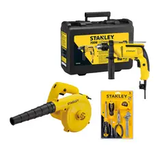 STANLEY - Kit taladro percutor 700W+ soplador 600W+ set manual