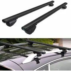EVERSO - Barras Cruzadas Portaequipaje Para Techo Auto 2 Piezas Aluminio Con Llave