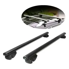 EVERSO - Barras Cruzadas Portaequipaje Para Techo Auto 2 Piezas Aluminio Con Llave