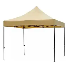 GENERICO - TOLDO 3X3 FIERRO NEGRO CUADRADO REFORZADO CON FILTRO UV COLOR BEIGE