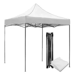 GENERICO - TOLDO 3X3 FIERRO NEGRO CUADRADO REFORZADO COLOR BLANCO CON FILTRO UV