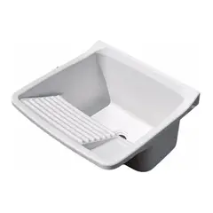 HOFFENS - Palangana Lavadero 15 Lts Pvc Reforzado + Desague Y Fijacion