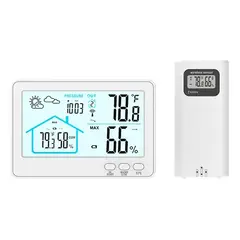 AIZO - Termómetro digital blanco para uso en interiores y exteriores