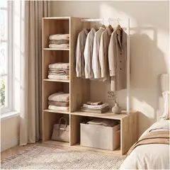 HOMER DESIGN - Clóset Abierto Maelis Con Barra Y Estantes Para Dormitorio