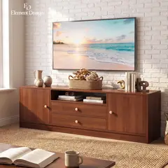 ELEMENT DESIGN - Rack TV 55 pulgadas Moderno con Cajones y Puertas 140x30x54 cm
